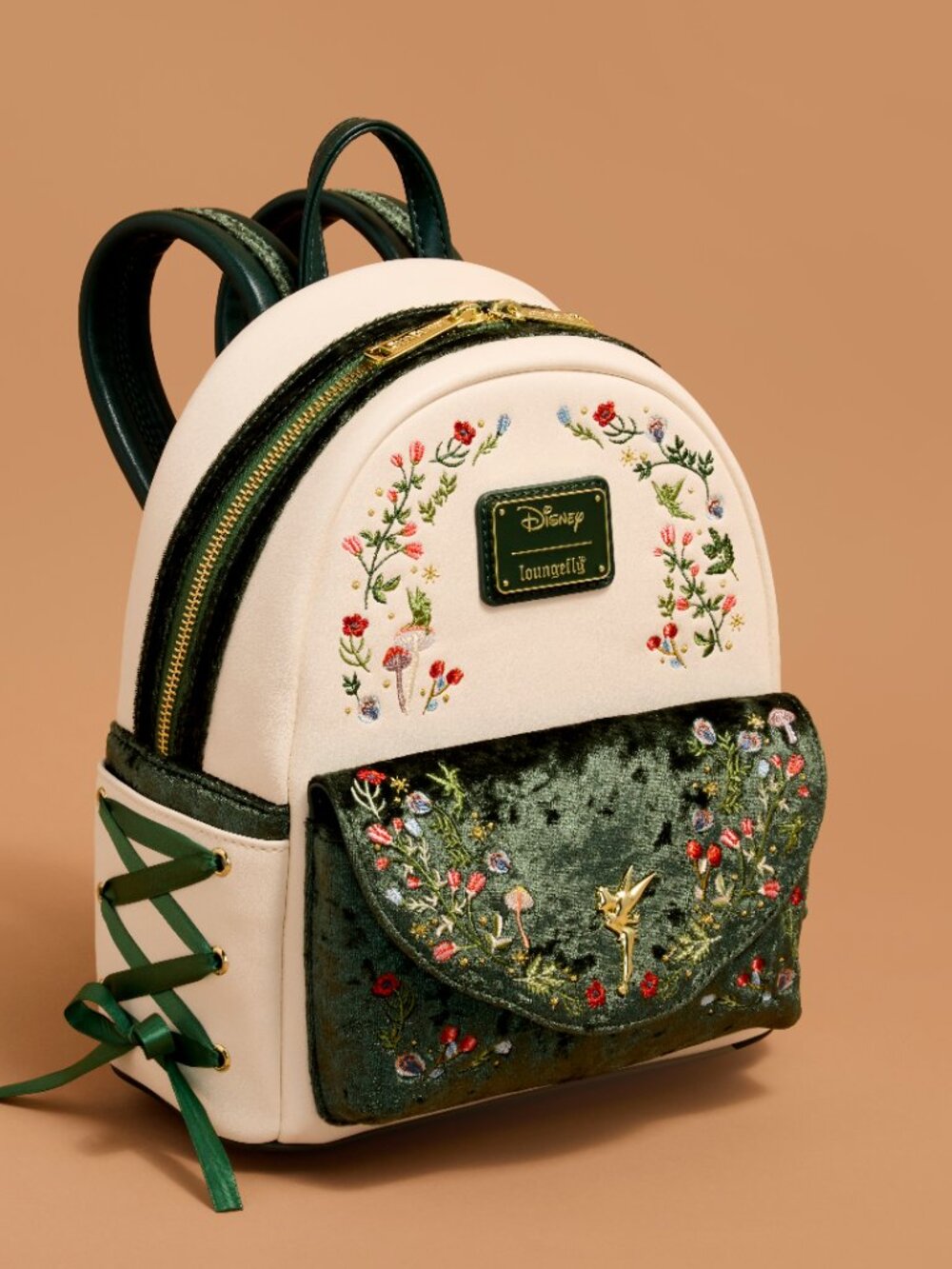 Loungefly Peter Pan Tinker Bell Exclusive Floral Mini Backpack NWT - Picture 6 of 9